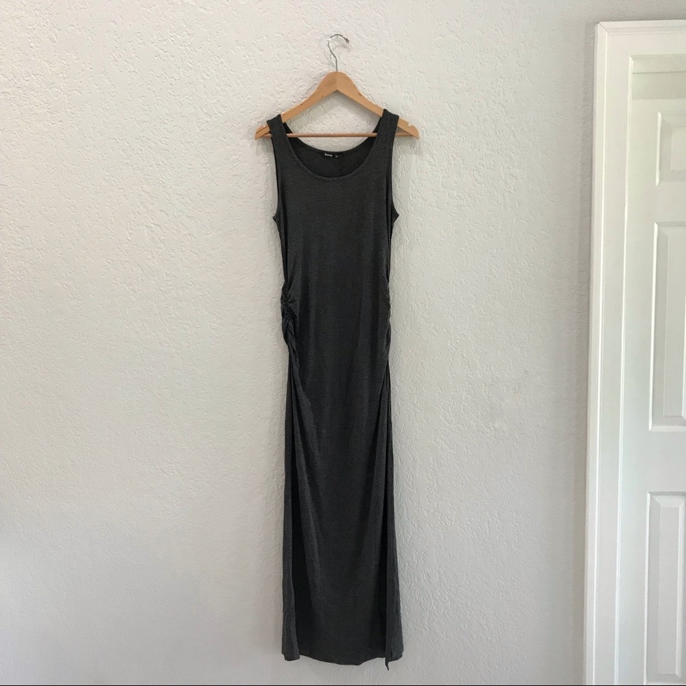 Thanth Charcoal Gray Bodycon Maxi Dress
